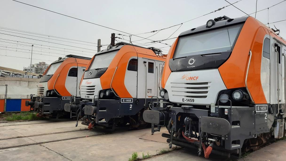 Locomotives électriques de nouvelle génération PRIMA M4 d'Alstom exploitées par l'Office national des chemins de fer (ONCF). 
