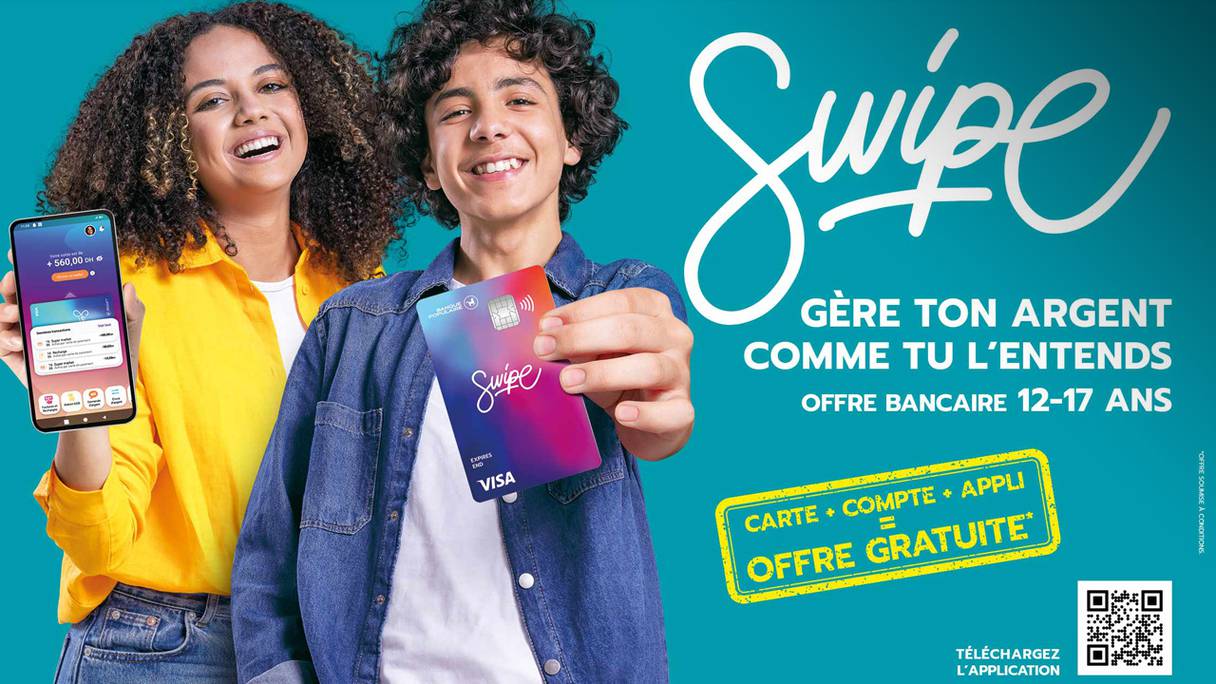 SWIPE, une nouvelle offre bancaire lancée par la BCP et réservée aux jeunes de 12-17 ans.
