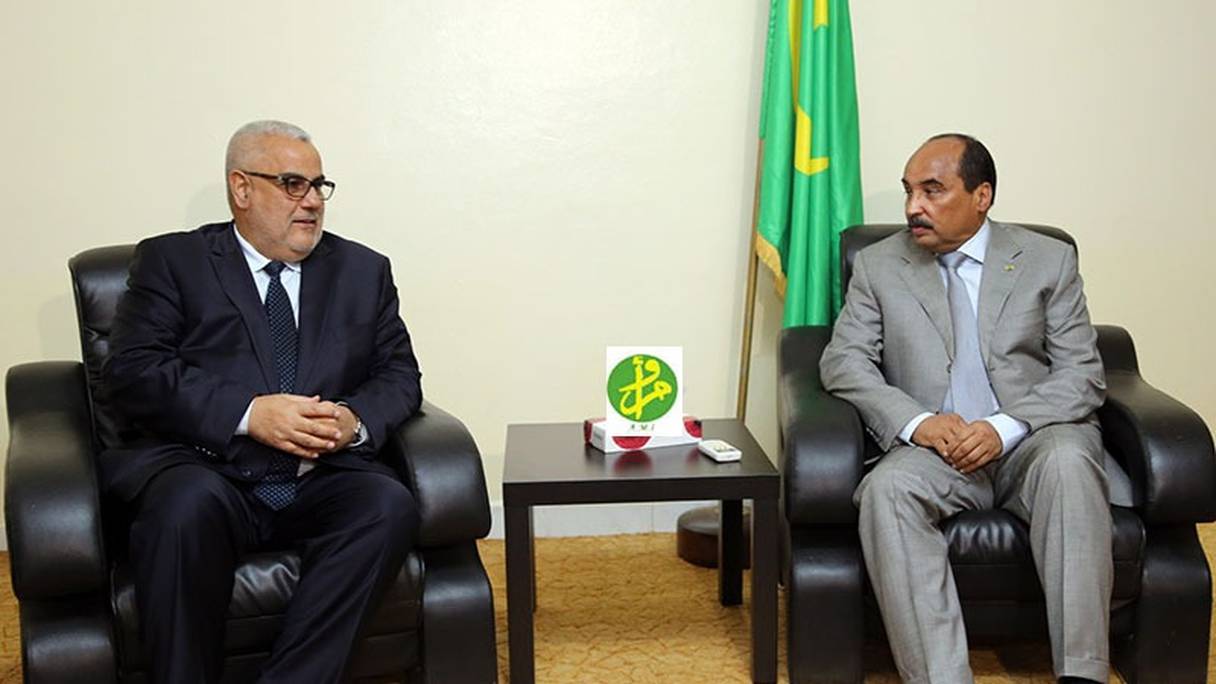 Abdelilah Benkirane, chef du gouvernement marocain, reçu par le président mauritanien Mohamed Ould Abdel Aziz.
