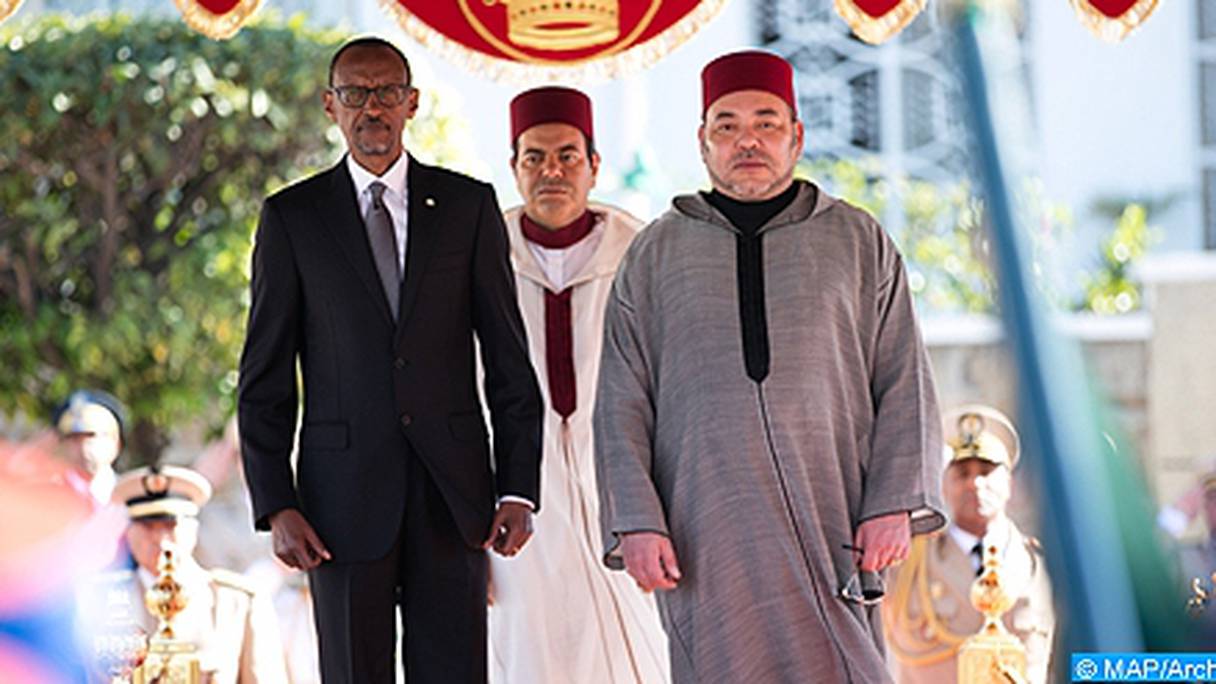 Le roi Mohammed VI et le Président rwandais, Paul Kagamé.
