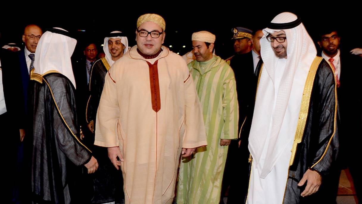 Le roi Mohammed VI, aux cérémonies du 44e anniversaire de la fête nationale des Emirats arabes unis.
