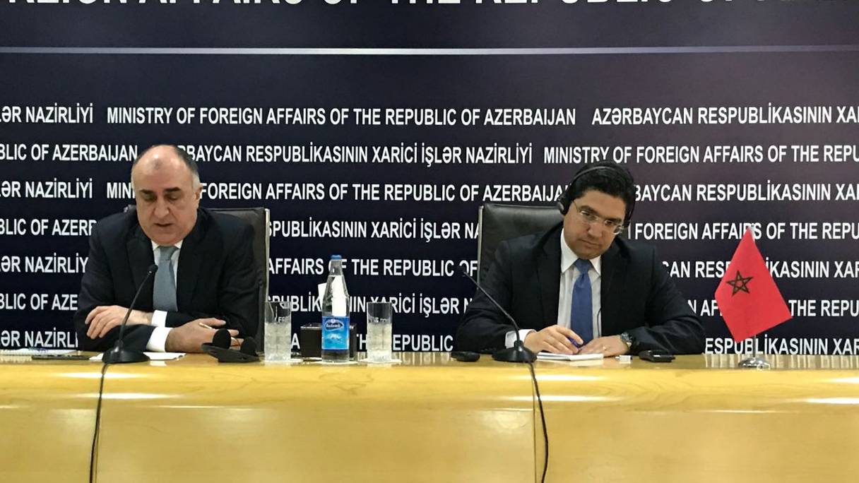 Le ministre azerbaïdjanais des Affaires étrangères et son homologue Nasser Bourita.
