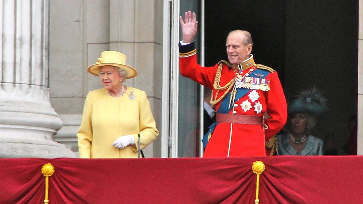 Le prince Philip, duc d'Edimbourg, décédé le 9 avril 2021, avec la reine Elizabeth II lors de son jubilé au balcon du palais de Buckingham, en juin 2012.
