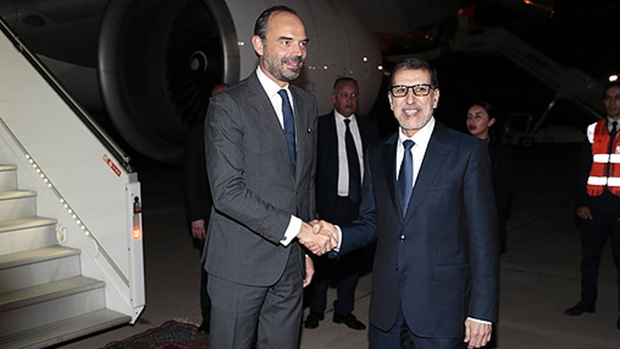 Le Premier ministre français à son arrivée à Rabat mercredi 15 novembre 2017.
