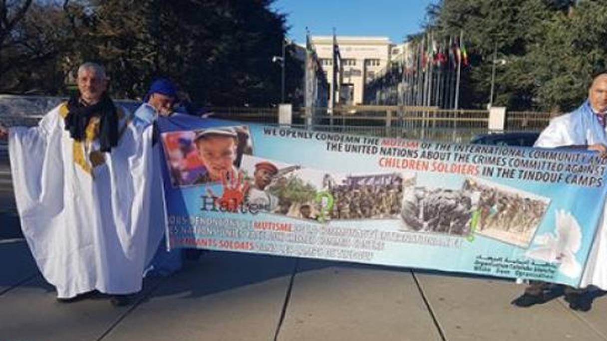 Sit-in à Genève pour dénoncer les crimes du polisario dans les camps de Tindouf.
