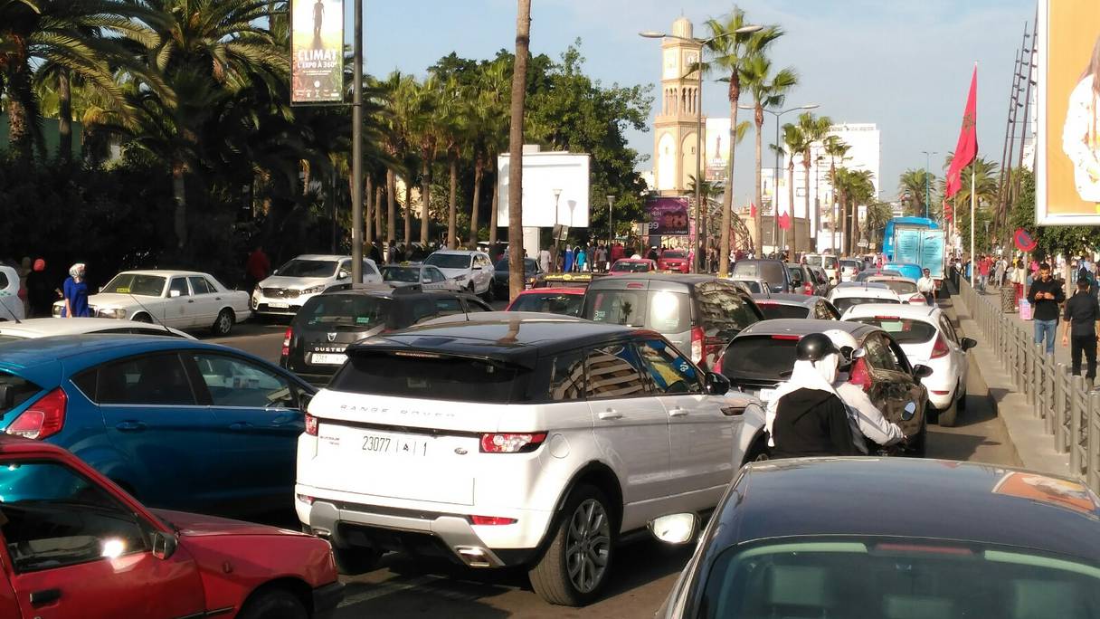 Un embouteillage dans la ville de Casablanca.
