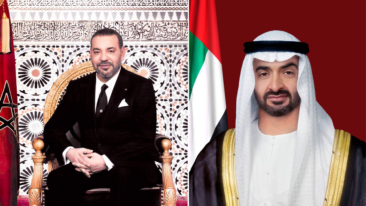 Le Roi Mohammed VI et Cheikh Mohammed Ben Zayed Al Nahyane, Président de l’Etat des Emirats arabes unis. 
