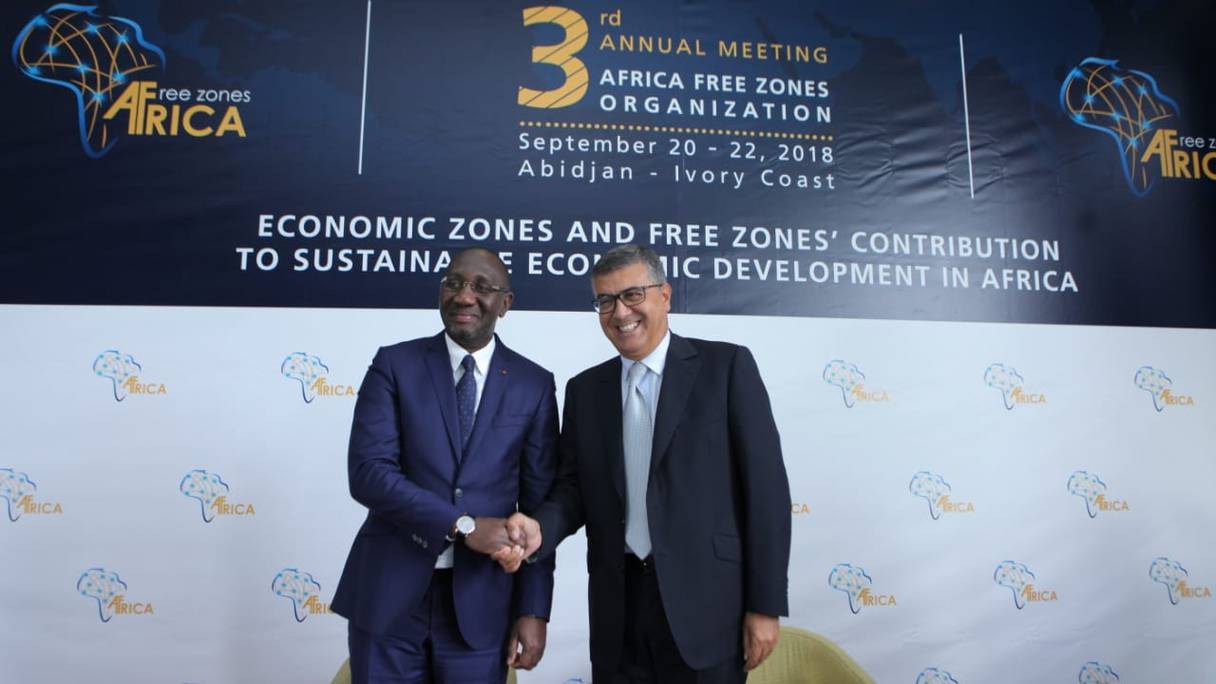 De g à d: Souleymane Diarrassouba, ministre ivoirien de l’industrie et Fouad Brini, Président de Tanger Med
