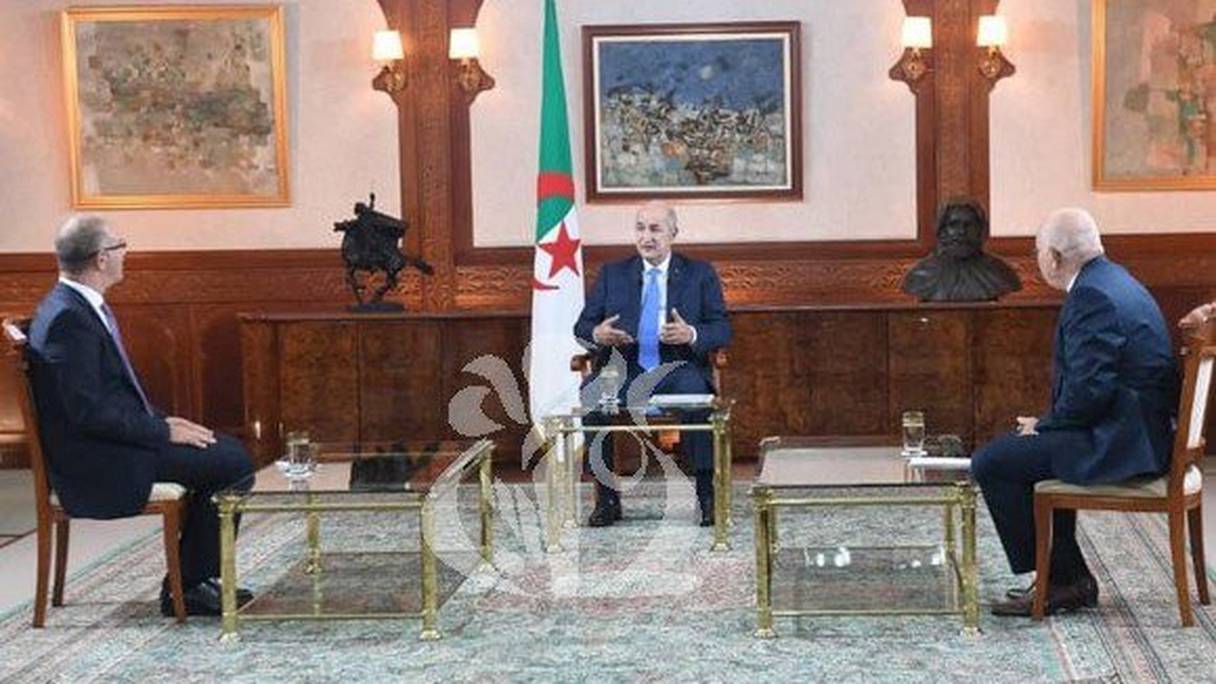 Le président algérien, Abdelmadjid Tebboune, lors de son interview du 20 septembre 2020.
