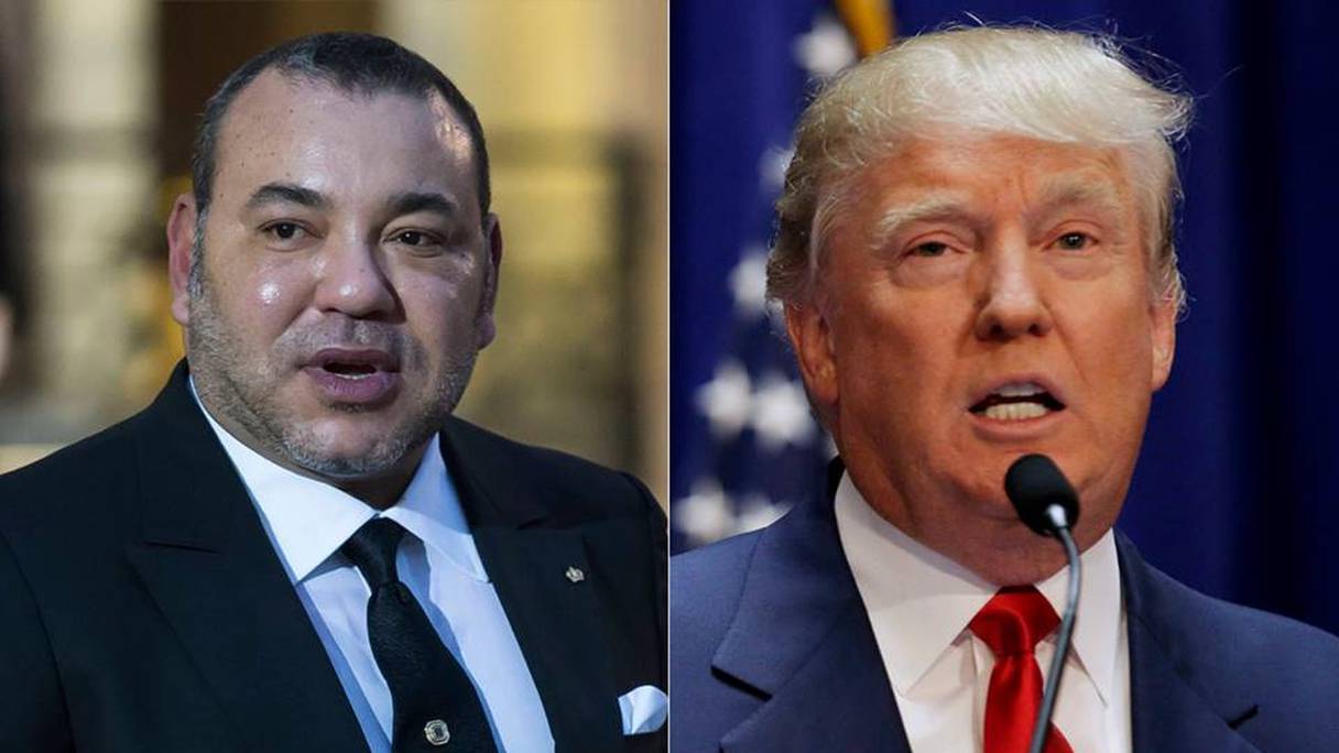 Mohammed VI, Roi du Maroc, et Donald Trump, président des Etats-Unis d'Amérique.
