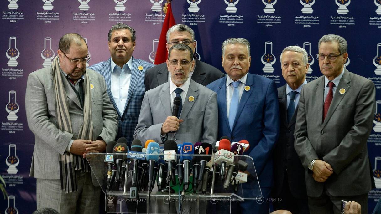 Les chefs de partis de la majorité du gouvernement El Othmani.
