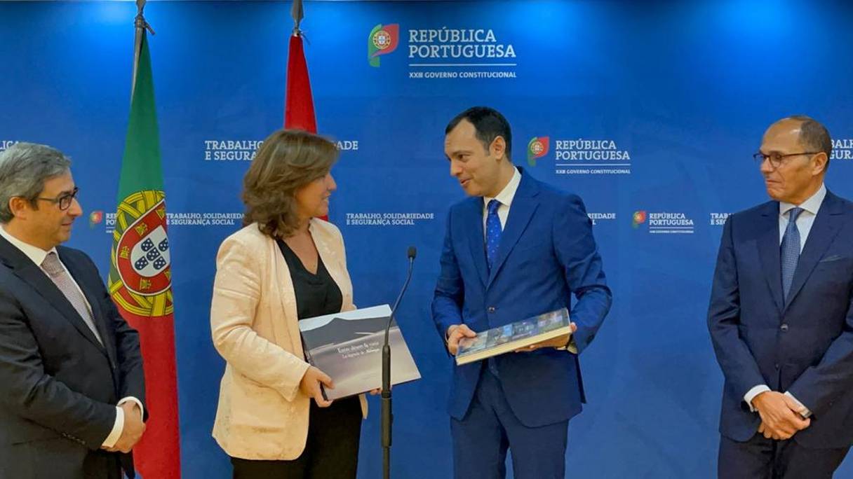 Le ministre de l’Inclusion économique, de l’Emploi et des Compétences, Younes Sekkouri, et son homologue portugaise, Ana Mendes Godinh.
 
