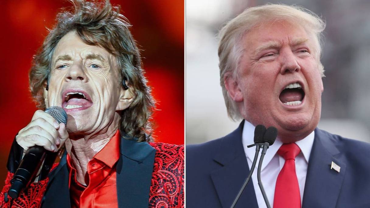 Mike Jagger, leader des Rolling Stones, et Donald Trump (photomontage). 
