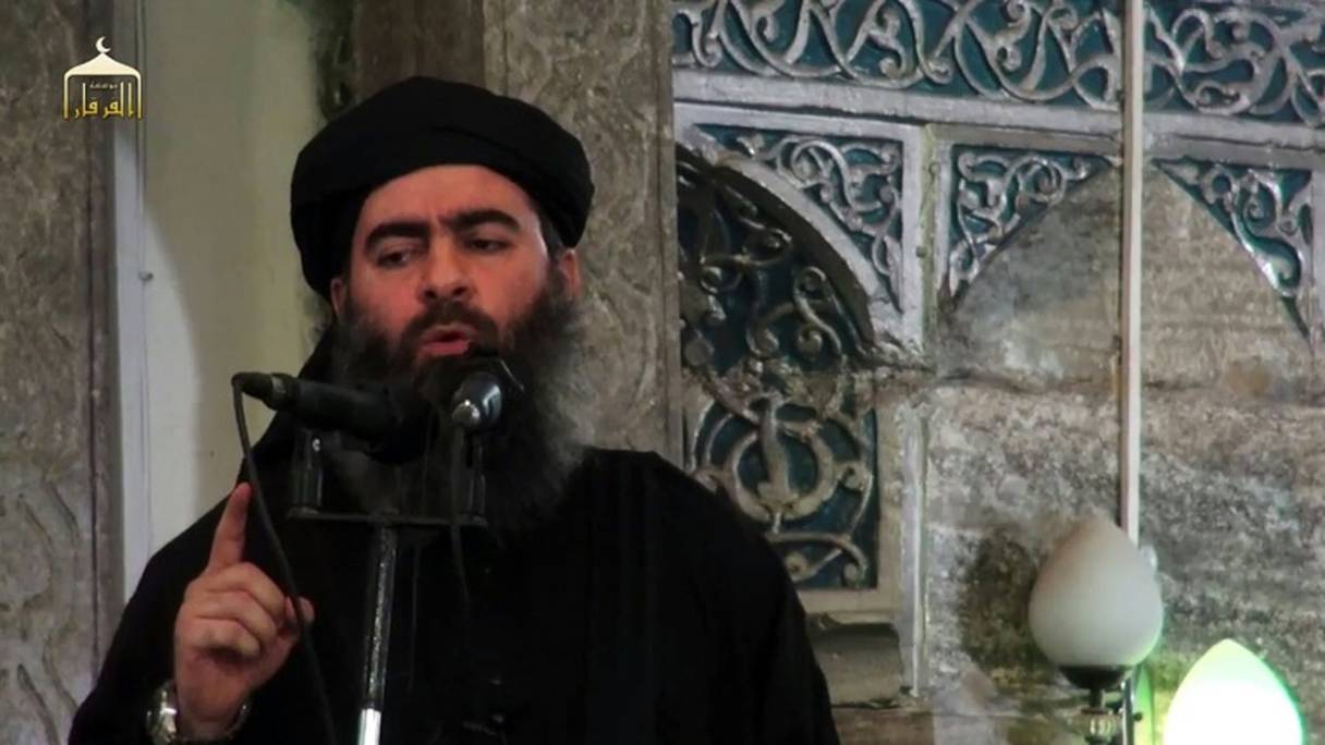 Photo issue d'une vidéo de propogande diffusée le 5 juillet 2014 sur al-Furqan Media du chef de Daech, Abou Bakr al-Baghdadi.
