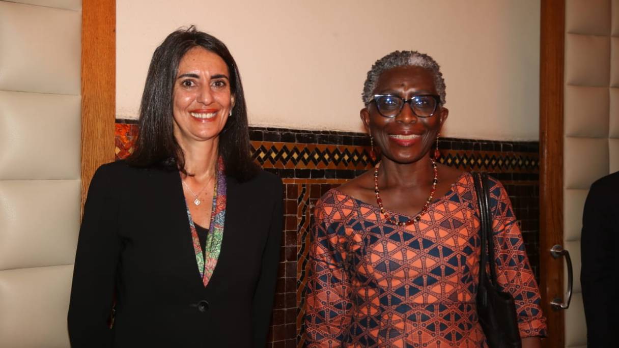 Antoinette Monsio Sayeh, directrice générale adjointe du FMI, reçue par la ministre des Finances, Nadia Fettah, le 8 juin 2022 à Rabat. 
