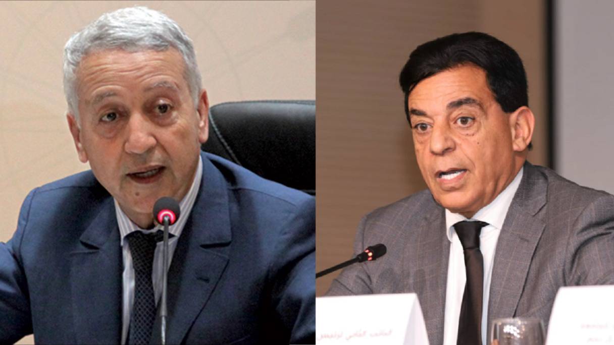 Ex-maire de Casablanca, Mohamed Sajid (à gauche) est désormais aussi l'ex-secrétaire général de l'Union constitutionnelle. Son successeur, Mohamed Joudar, a été élu au cours du sixième congrès du parti, à Rabat, le 1er octobre 2022.
