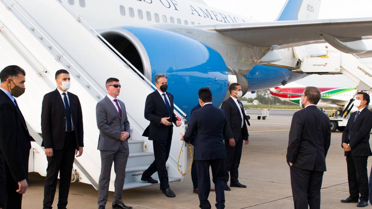 Le secrétaire d’État américain, Antony Blinken est arrivé au Maroc, pour une visite de travail, le 28 mars 2022.
