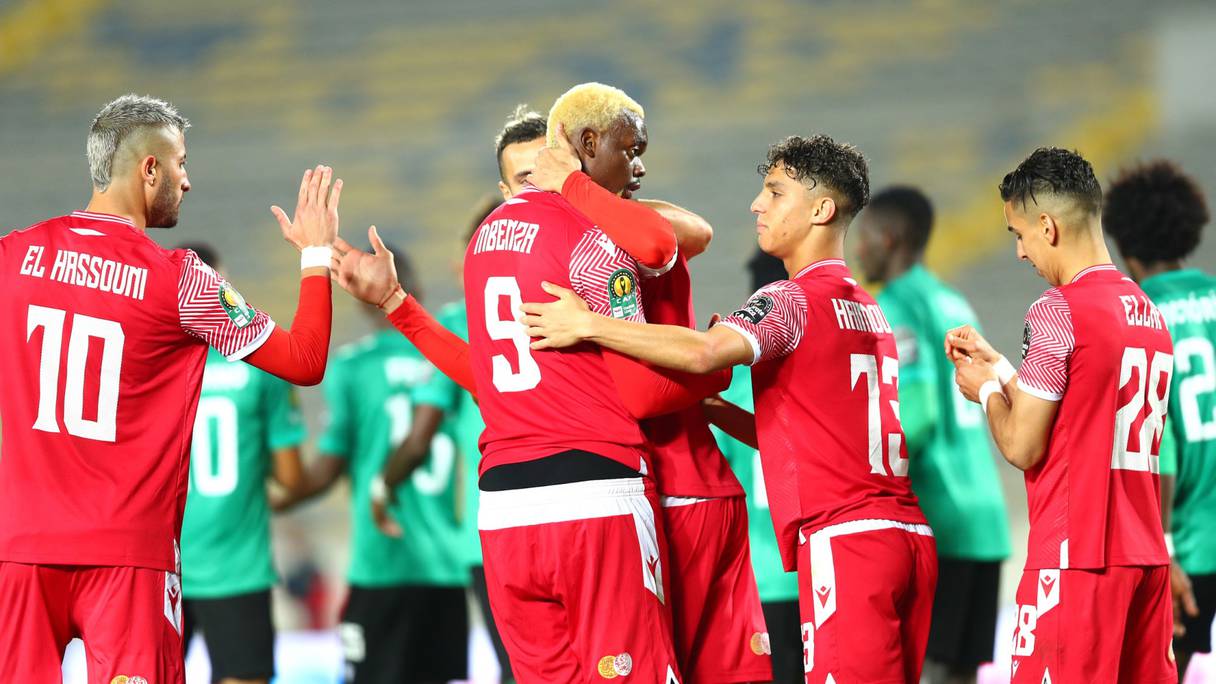 Les joueurs du Wydad de Casablanca contre Sagrada Esperança d’Angola dans le cadre de la première journée de la Ligue des Champions 2021-2022.
