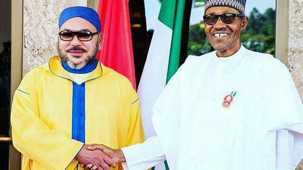 Le roi Mohammed VI et le président nigérian Muhammadu Buhari.
