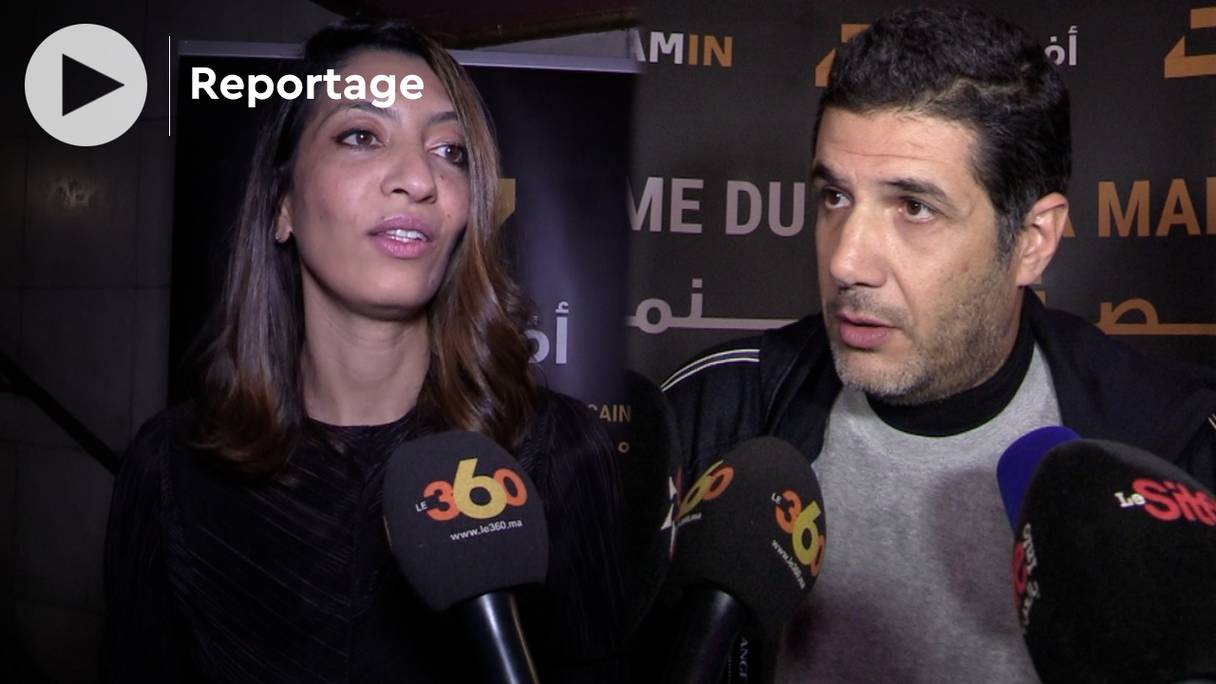 Kenza Safouane, directrice générale de AFLAMIN, et Nabil Ayouch, réalisateur et producteur, à la tête de ALI'N Production dont une des sociétés, Good Fellows, a lancé la plateforme marocaine de streaming, lors de la soirée de lancement, jeudi 24 février 2022.
