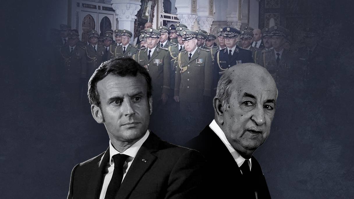 Le président français Emmanuel Macron et le président algérien Abdelmadjid Tebboune.
