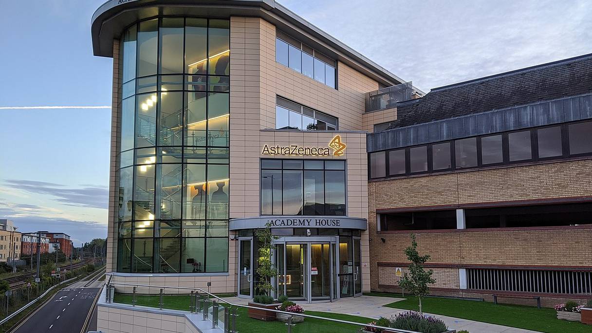 Le siège du laboratoire pharmaceutique britannico-suédois AstraZeneca, à Cambridge, au Royaume-Uni, le 9 septembre 2020.
