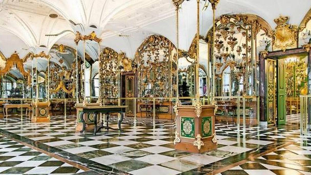 Une salle du musée Grünes Gewölbe ("La Voûte verte"): il s'agit un château à Dresde, où ont été volés le 25 novembre 2019 des bijoux d'une grande valeur.
