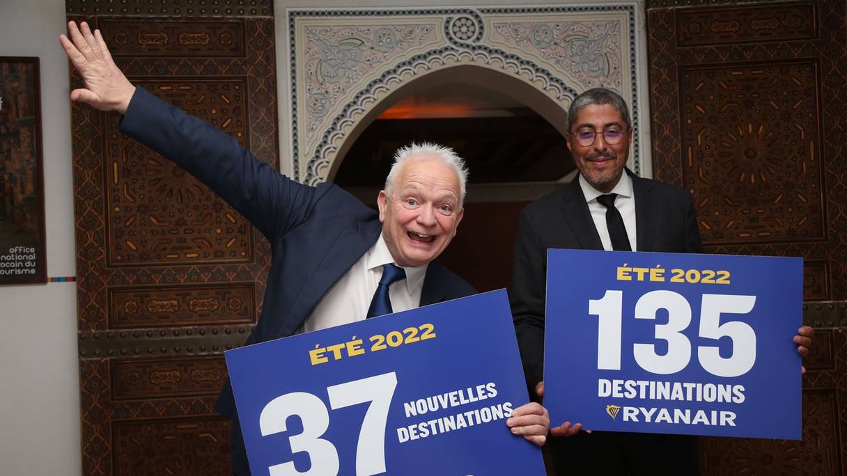 Adel El Fakir, directeur général de l'ONMT, et Eddie Wilson, CEO de Ryanair.
