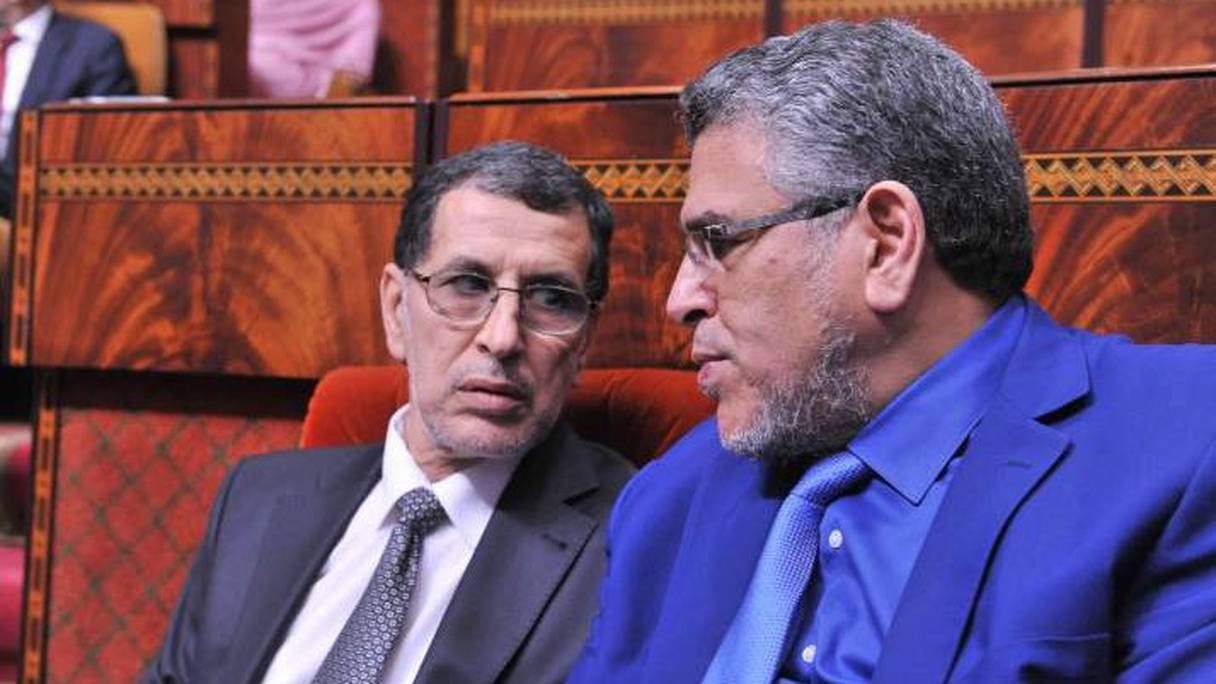 Saâd-Eddine El Othmani, chef du gouvernement et Mustafa Ramid ministre d’Etat chargé des droits de l’Homme et des relations avec le Parlement
