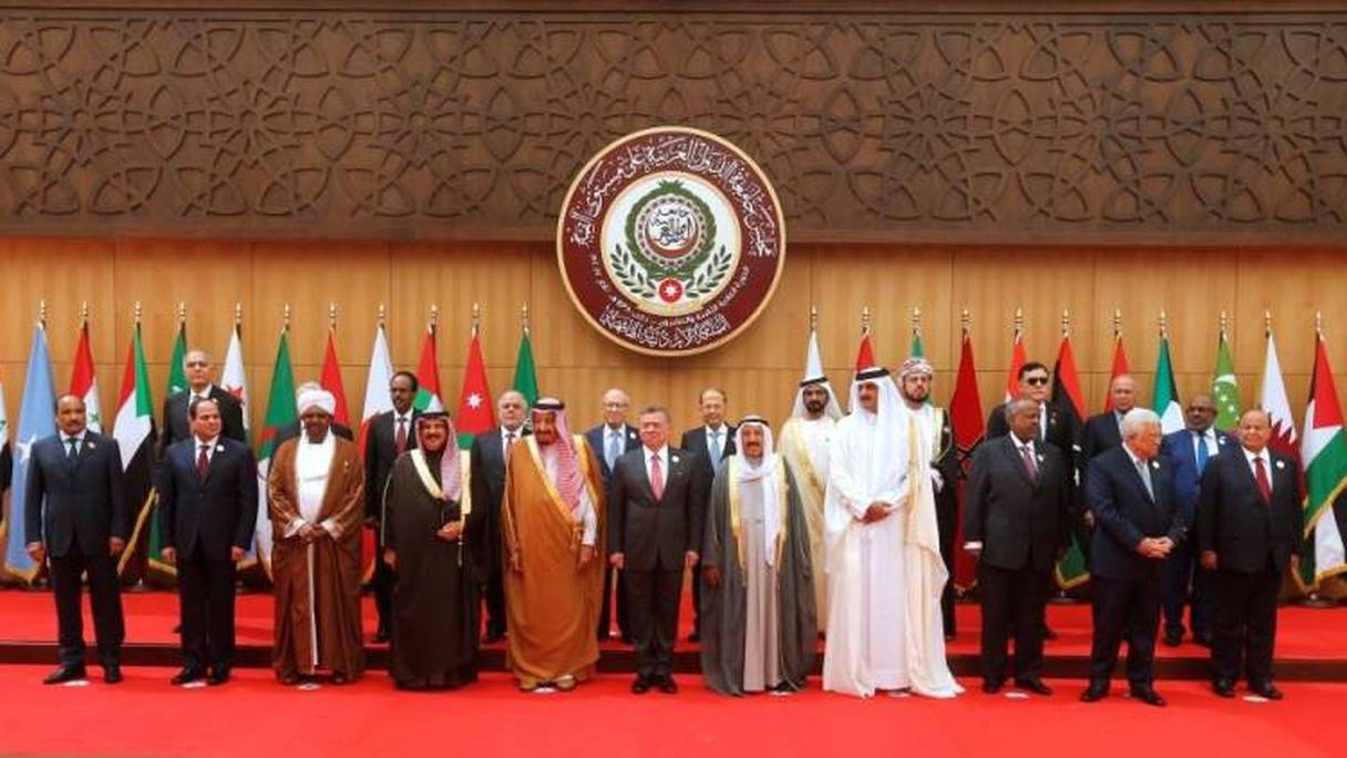 Les représentants des pays conviés au 28e sommet de la Ligue arabe, à Amman en Jordanie, le 29 mars 2017.
