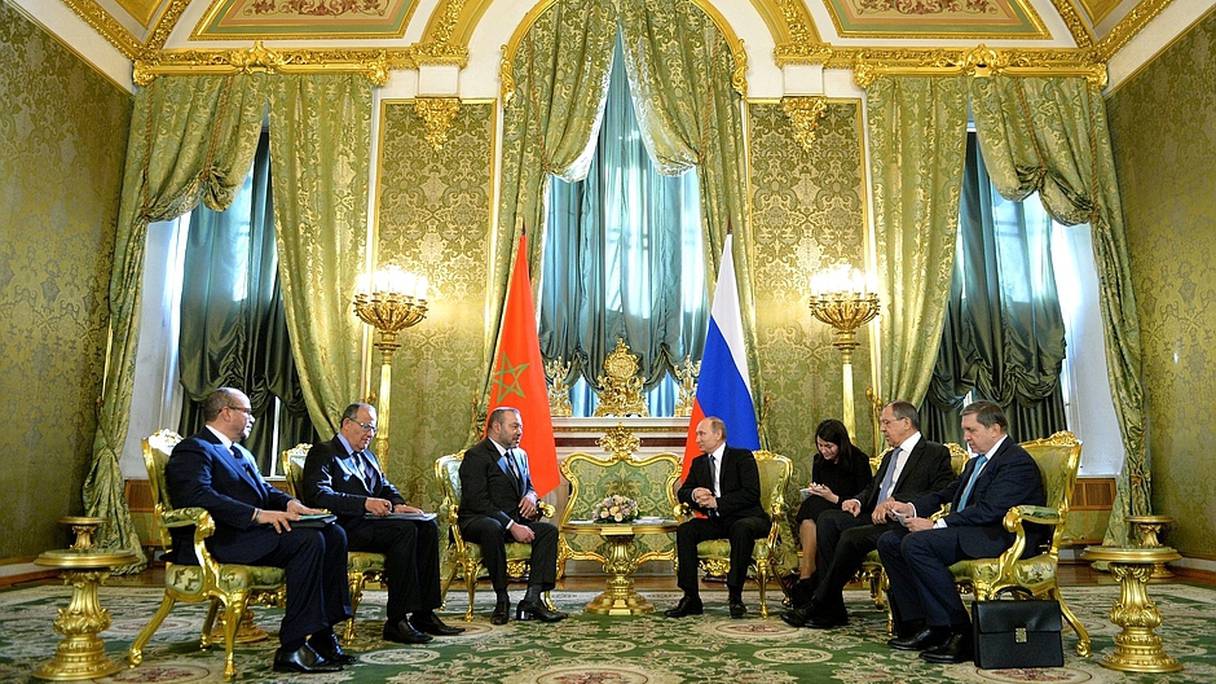 Discussions conviviales et très franches entre le roi Mohammed VI et le président de la Fédération de la Russie, Vladimir Poutine.
