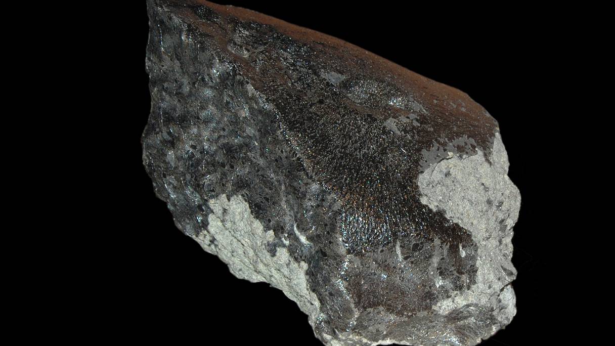 Un fragment de la météorite martienne Tissint.
