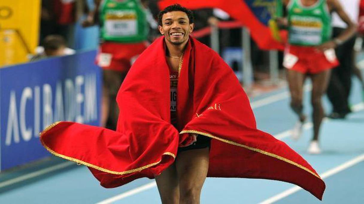 Le champion marocain du demi-fond, Abdelaati Iguider.
