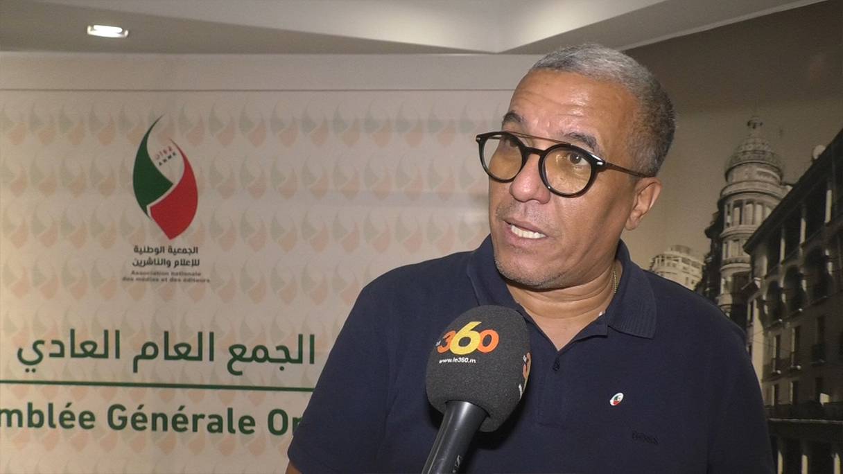 Khalid El Horri, trésorier de l'Association nationale des médias et des éditeurs (ANME), lors de l'assemblée générale ordinaire tenue jeudi 22 septembre 2022.
