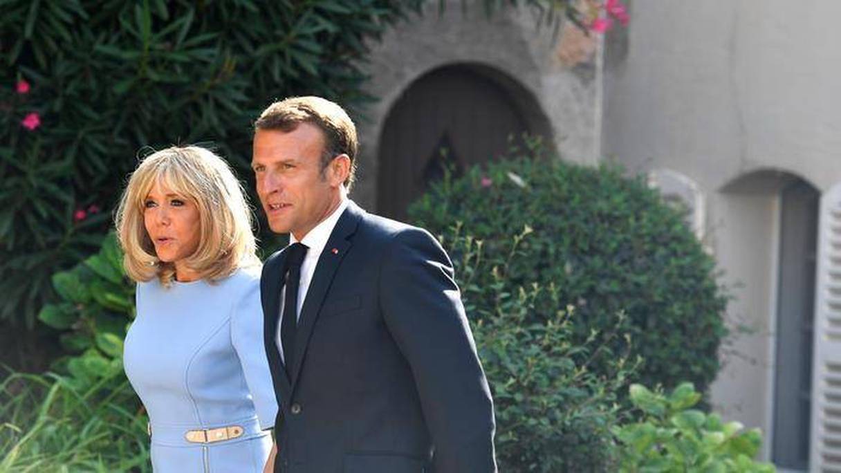 Emmanuel Macron et son épouse Brigitte au fort de Brégançon.
