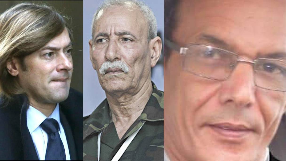 Le juge espagnol Santiago Pedraz Gomez, Brahim Ghali et Fadel Breica.
