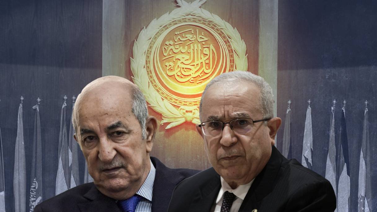 Le président algérien Abdelmadjid Tebboune et le ministre algérien des Affaires étrangères, Ramtane Lamamra.
