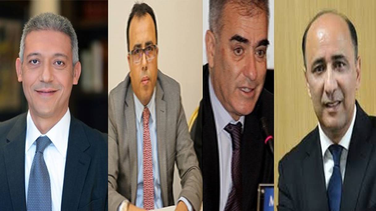 De g à d: Hassan Bensalah (FMSAR), Youssef Bounoual (UMAC), Farid Bensaid (FNACAM) et Hassan Boubrik (ACAPS)
