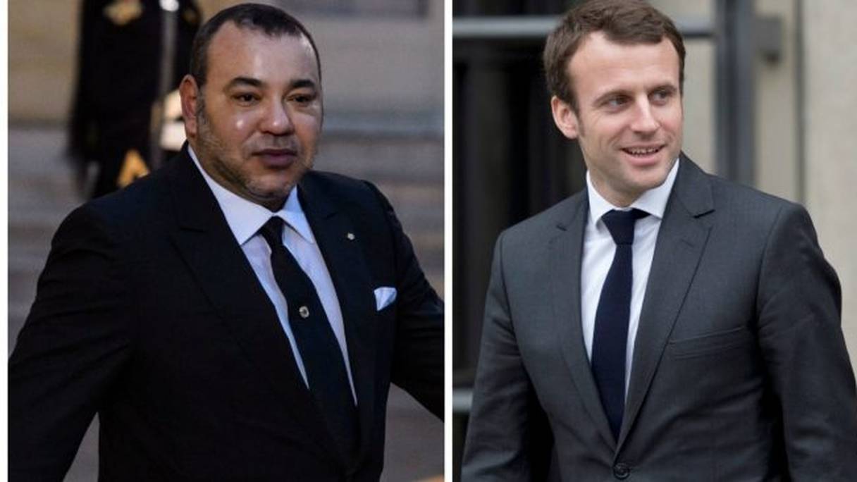 Le roi Mohammed VI et le président français Emmanuel Macron.
