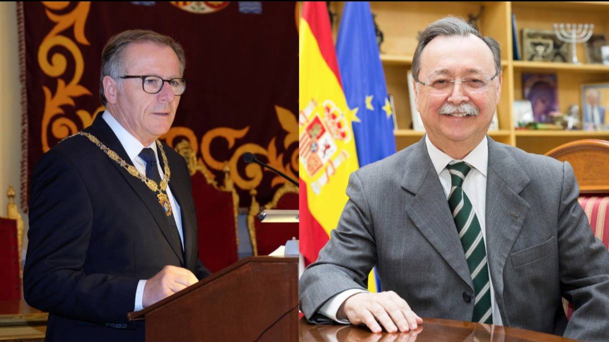 De g à d: Eduardo de Castro et Juan Vivas, respectivement présidents de Melilia et de Sebta.
