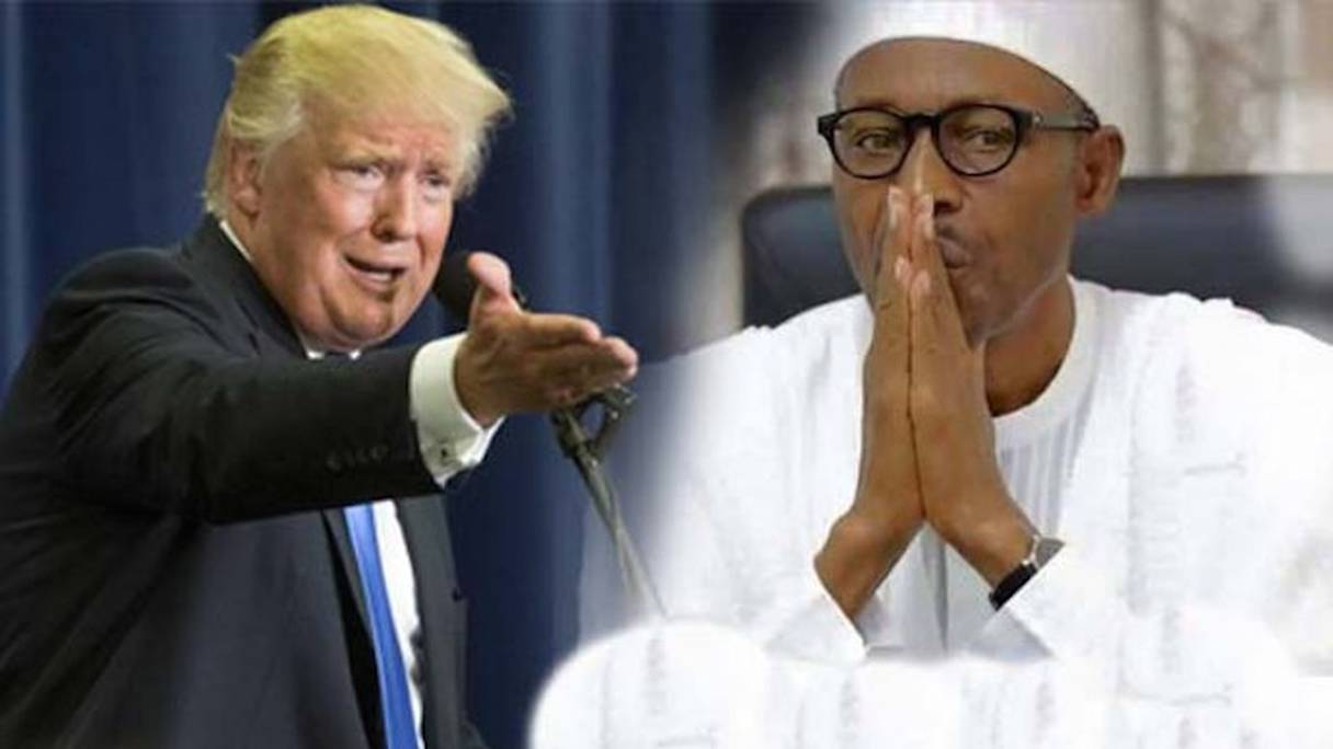 Donald Trump, président des Etats-Unis, et Muhammadu Buhari, président du Nigeria. 
