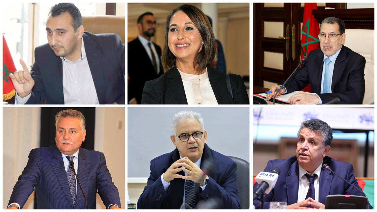 Isaac Charia, Nabila Mounib, Sâad Eddine El Othmani, Nabil Benabdallah, Nizar Baraka et Abdellatif Ouahbi.
