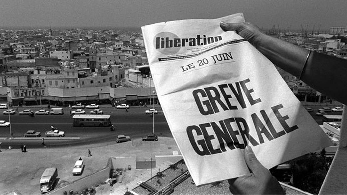 La Une du 20 juin 1981 du quotidien Libération, porte-parole de l'Union socialiste des forces populaires (USFP).
