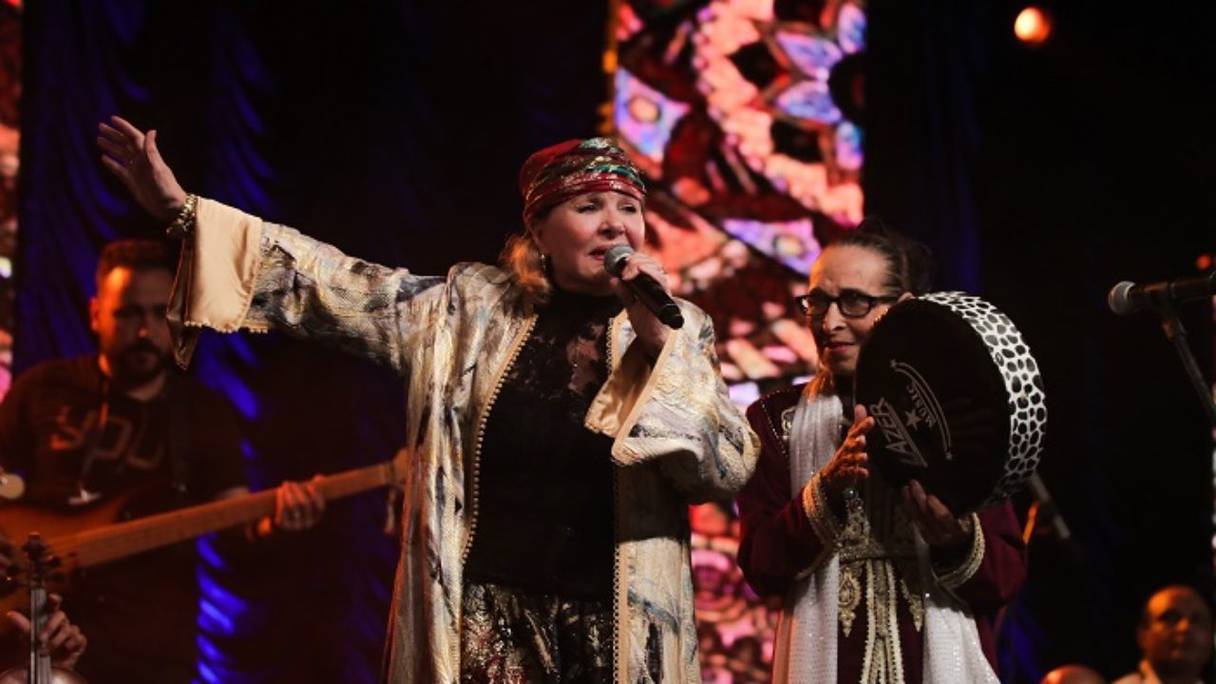 Hajja Hamdaouia et Raymonde El Bidaouia au Festival des Andalousies Atlantiques d'Essaouira, en 2018.
