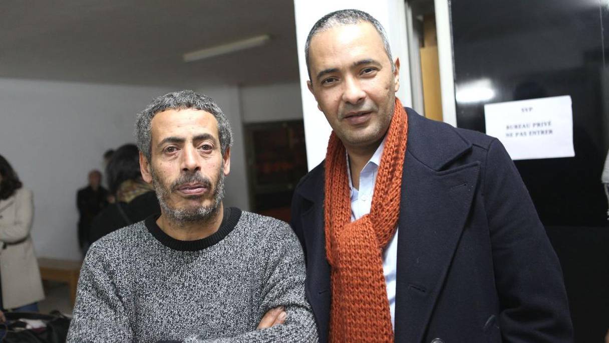 Kamel Daoud, en compagnie de l'artiste peintre Hassan Darsi
