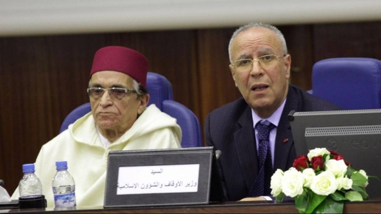 A droite, Ahmed Taoufiq, ministre des Habous et des affaires islamiques.
