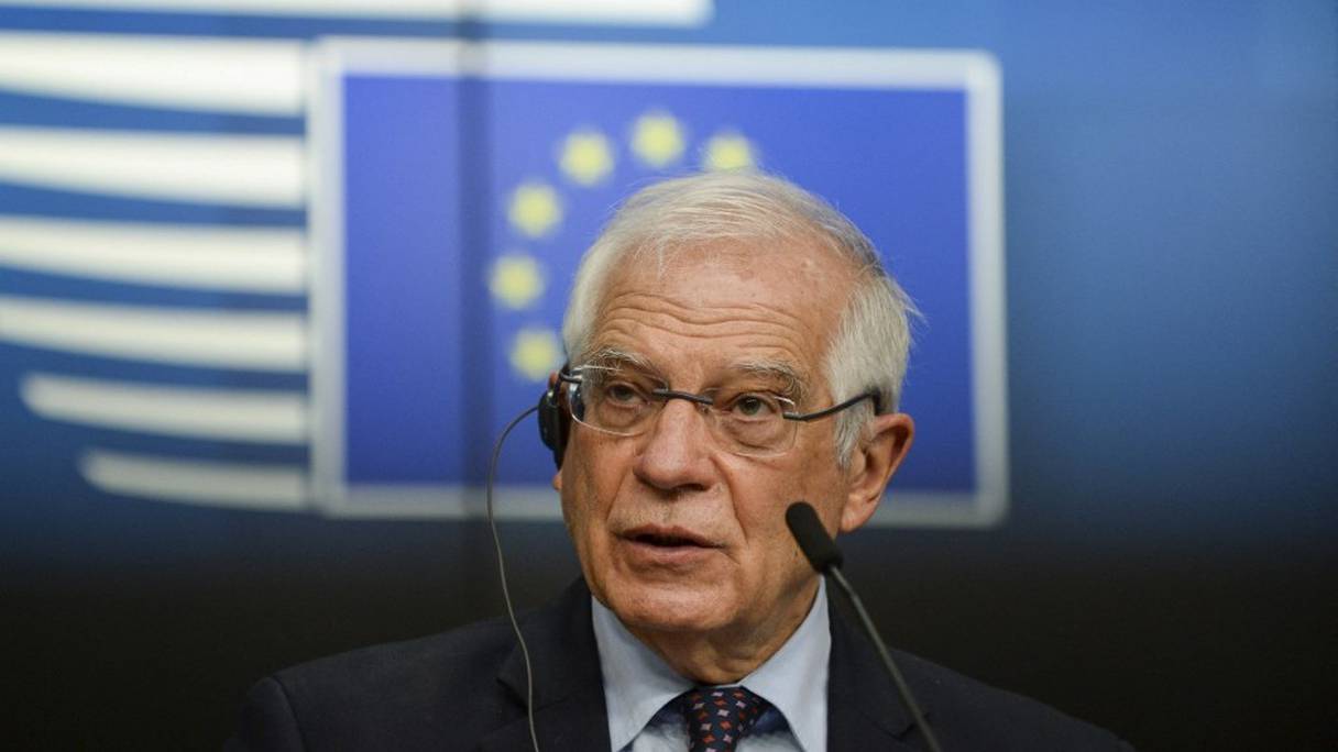 Le haut représentant de l'Union européenne pour les affaires étrangères et la politique de sécurité, Josep Borrell, lors d'une réunion des ministres des Affaires étrangères de l'UE, à Bruxelles, le 22 février 2021.
