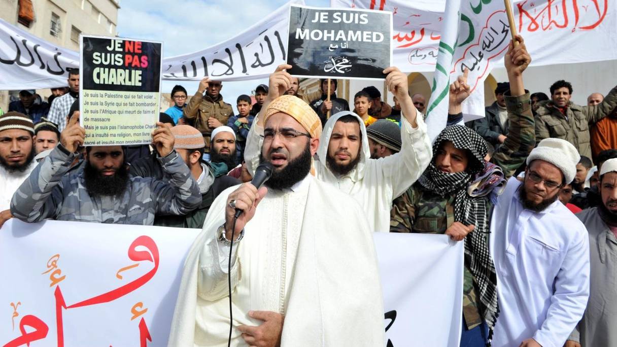 Une manifestation de salafistes au Maroc.

