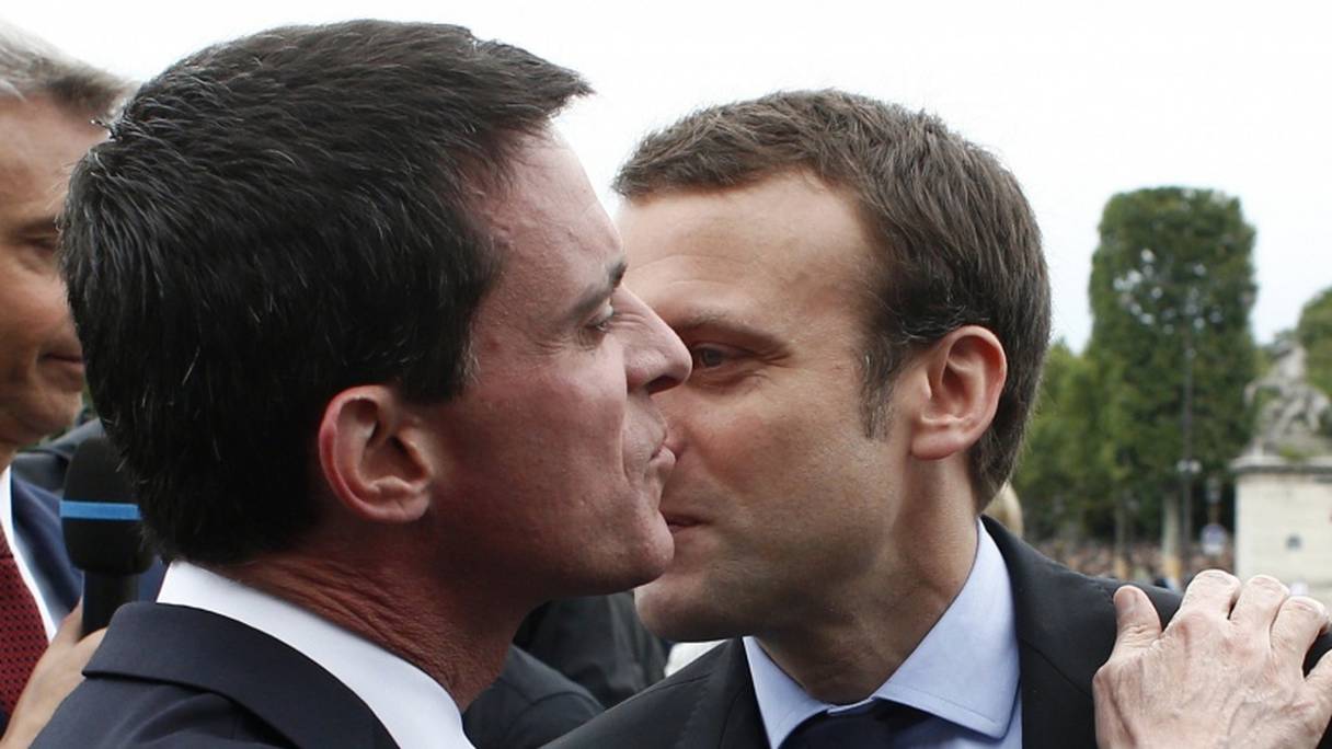 Manuel Valls et Emmanuel Macron, le 14 juillet 2016 à Paris.
