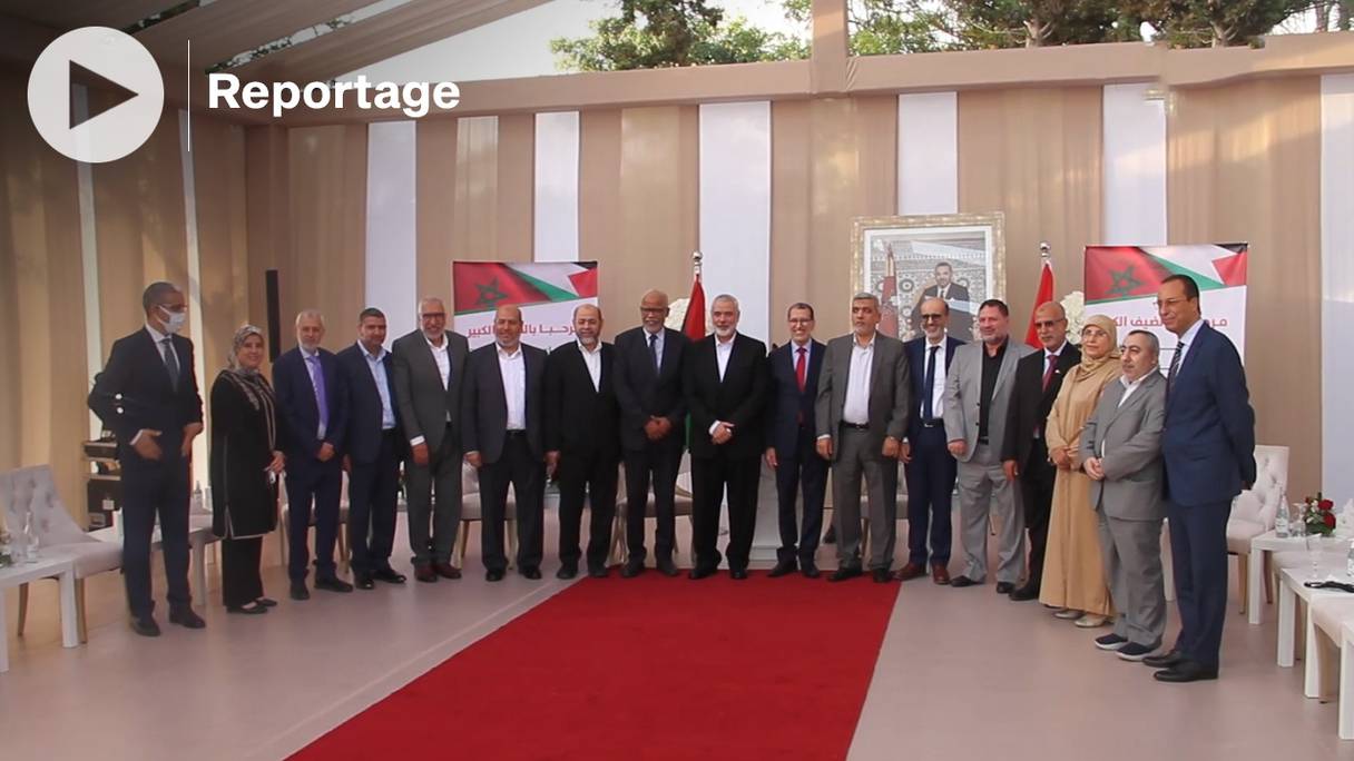 Une délégation palestinienne conduite par le chef du mouvement Hamas, Ismaïl Haniyeh, en visite au Maroc à l'invitation du PJD.
